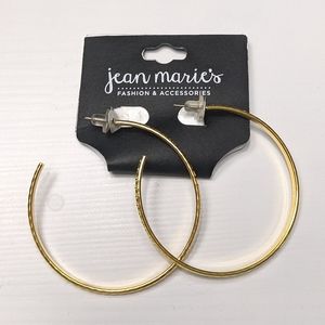Gold Textured Hoop Earrings